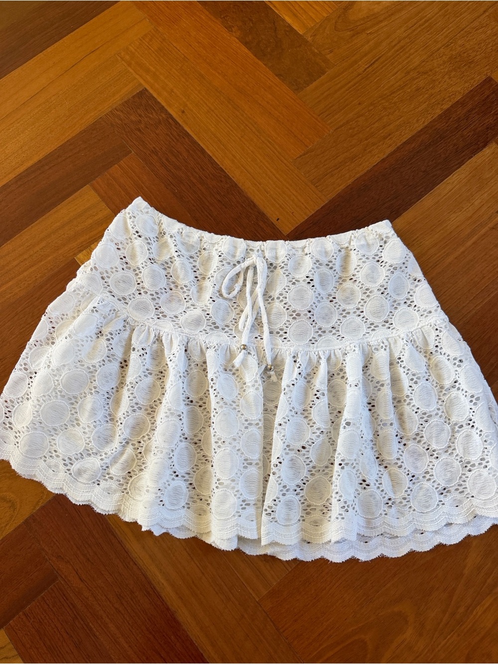 White Eyelet Swim Cover-up Skirt